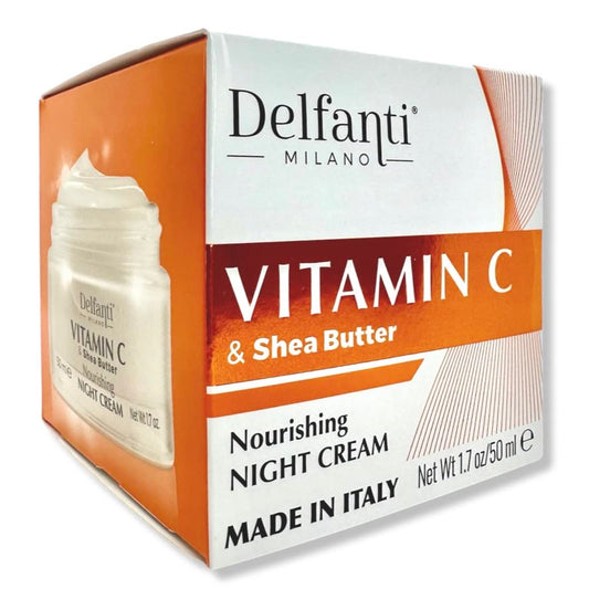 Delfanti-Milano ⢠VITAMIN C & SHEA BUTTER ⢠Nourishing Night Cream ⢠Face and Neck Moisturizer ⢠Made in Italy
