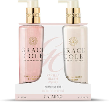 Grace Cole Wild Fig & Pink Cedar Hand Care Duo - Hand Wash, Body Lotion 300Ml - Essential Oils - Vegan - Made In England