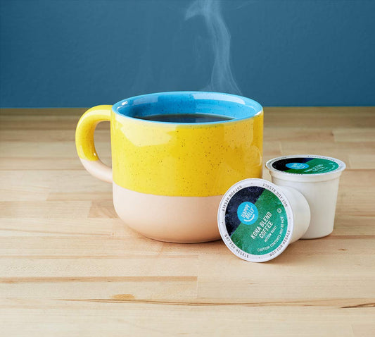 Amazon Brand - Happy Belly Medium Roast Coffee Pods, Kona Blend, Compatible With Keurig 2.0 K-Cup Brewers, 100 Count