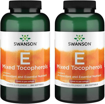 Swanson Vitamin E Mixed Tocopherols 1000 Iu (671.1 Milligrams) 250 Sgels (2 Pack)