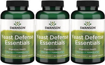 Swanson Yeast Defense Essentials 200 Million Cfu 120 Veg Capsules (3 Pack)