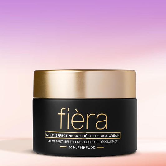 FiĆØra Neck Firming & Tightening Cream - Anti-Aging Moisturizer For Sagging Skin, Improves Neck And Jawline Definition, Reduces Wrinkles, Boosts Hydration For Mature Skin - 1.69 Fl. Oz. / 50 Ml