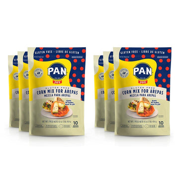P.A.N Corn Mix For Arepas β Gluten Free Easy To Prepare Flour 1 Lb. (6 Pack)