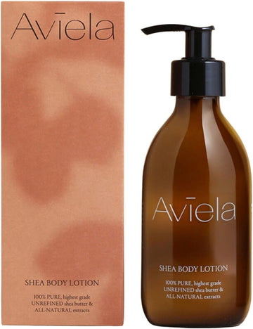 Aviela Shea Butter Body Lotion, Contains Cocoa Butter, Extremely Hydrating & Moisturising, Vegan & Cruelty Free, African Shea Butter 100% Natural Skin Care, 250Ml