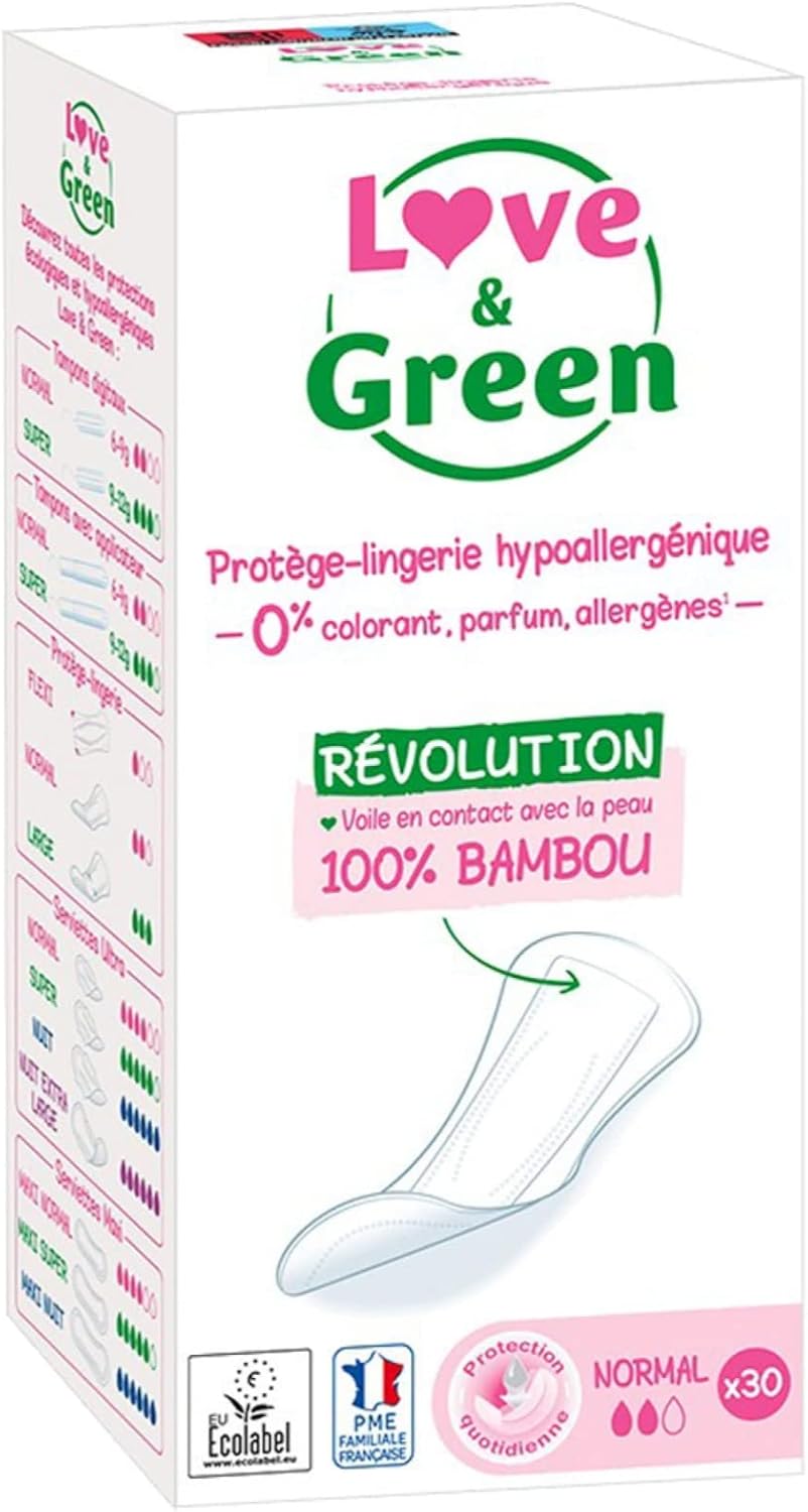 Love & Green Hypoallergenic Panty Liners 0% Box Of 30