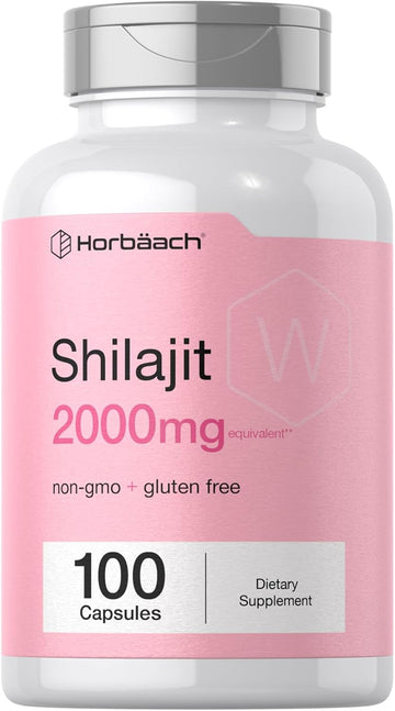 Horbaach Shilajit For Women | 100 Capsules | 2000Mg | Non Gmo, Gluten Free Supplement