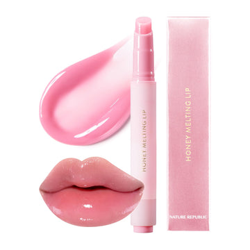Nature Republic Honey Melting Lip Plumping (11 Pink) Soft Lip Stick, Tint & Plump,Lip Gloss,Glossy, Lip Balm, Lip Crayon,Valentines Day Gifts, Lip Volumizer, Lip Plumper, Korean Make Up