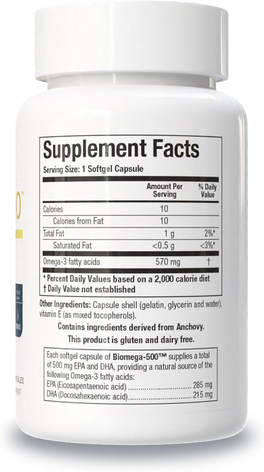 Biotics Research Biomega 500 Omega 3 Fish Oil Supplement, Highly Concentrated Fish Oil With Epa/Dha, Omega 3 Fatty Acids, Supports Immune And Cardiovascular 90 Softgel Capsules