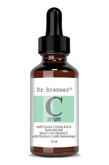 Vitamin C Serum 20% Pure L-Ascorbic Acid, Ferulic Acid, Vitamin E And Hyaluronic Acid For Face And Eyes Natural Anti Aging Anti Wrinkle 1Oz. By Dr. Brenner