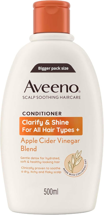 Aveeno Haircare Clarify And Shine Apple Cider Vinegar Blend Shampoo, 500Ml