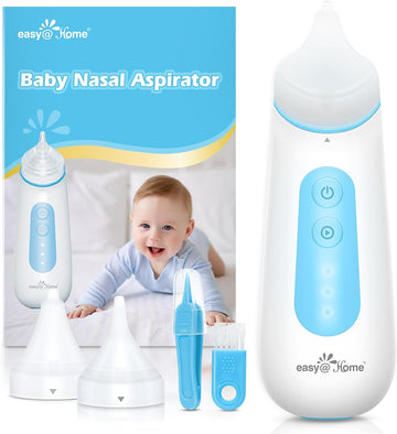 Easy@Home Nasal Aspirator for Baby: USB Rechargeable Electric Nose Suction, Gentle Effective Nose Sucker with 3 Levels of Adjustable Suction LED Night Light ENA102