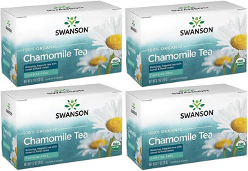 Swanson 100% Certified Organic Chamomile Tea 20 Bag(S) (4 Pack)