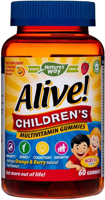Alive! Children’S Multivitamin Gummies | 60 Chewable Gummies | Specially Balanced Formulation For Children Aged 3+