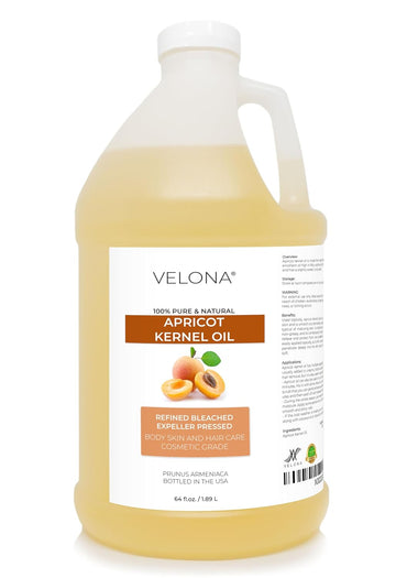 velona Apricot Kernel Oil 64 oz | 100% Pure and Natural Carrier Oil | Refined, Cold Pressed | Hair, Body and Skin Care | Use Today - Enjoy Results