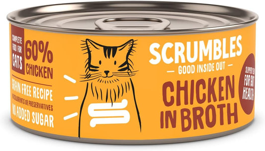 Scrumbles Natural Wet Cat Food, Shredded Chicken In Broth 12X 70G