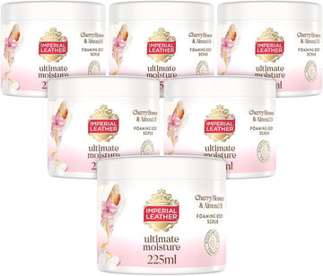Imperial Leather Ultimate Moisture Vanilla & White Orchid Foaming Exfoliating Body Scrub, Ultra Rich Lather, Suitable For Sensitive Skin, Vegan & Cruelty Free (225Ml), Multipack 6 X 225Ml