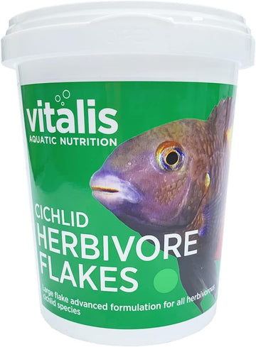 Vitalis Cichlid Herbivore Flakes Tropical Fish Food 40G
