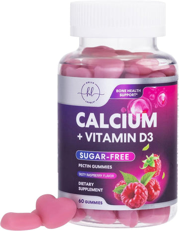 Calcium Supplements For Women + 400 Iu Vitamin D3 - Sugar-Free Calcium Chews Gummy For Bone & Immune Support, Supports Teeth & Bone Strength, Chewable Calcium Supplement For Women & Men - 60 Gummies