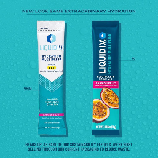 Liquid I.V.® Hydration Multiplier - Passion Fruit | Electrolyte Powder Drink Mix | 3 Pack (48 Servings)