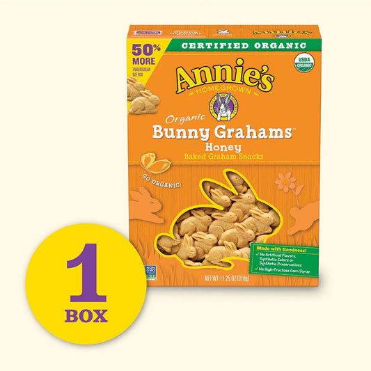 Annie'S Homegrown Organic Baked Bunny Grahams Snacks, Honey, 11.25 Oz Box