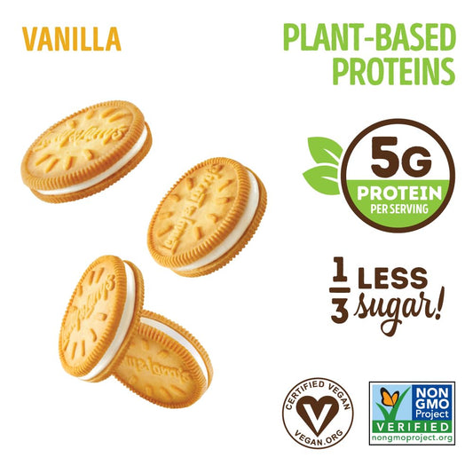 Lenny & Larry'S The Complete Cremes, Sandwich Cookies, Vanilla, Vegan, 5G Plant Protein, 6 Cookies Per Pack (Box Of 12)