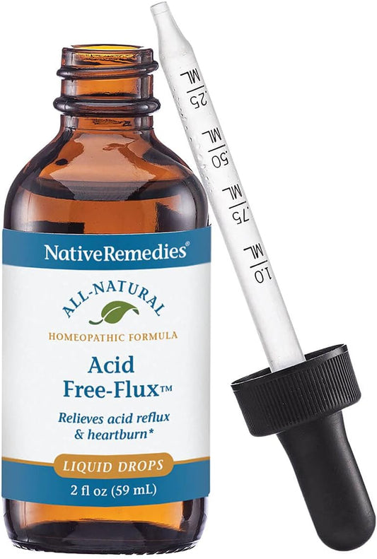 Native Remedies Acid Free-Flux - Natural Homeopathic Remedy Temporarily Relieves Heartburn, Indigestion And Discomfort After Eating - 59 Ml