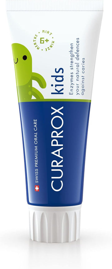 Curaprox Children'S Toothpaste Cs Kids Mint, 60Ml - Toothpaste For Kids 6 + Years With 1,450 Ppm Fluoride - Sls Free, Microplastic Free & Triclosan Free Kids Toothpaste