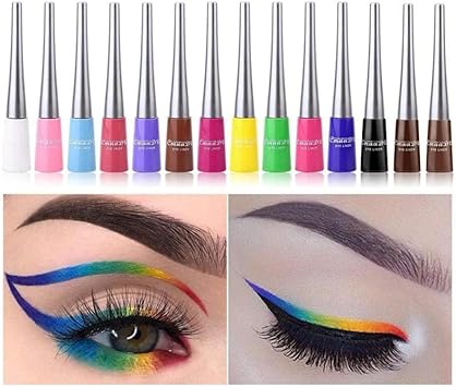 10 Color Liquid Eyeliner - Matte Quick-Drying, Waterproof Gel Colored Eyeliner (Orange) : Amazon.co.uk: Beauty