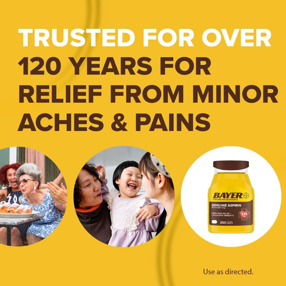 Bayer Genuine Aspirin 325 mg, Pain Reliever and Fever Reducer, Powerfu