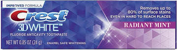 Crest Toothpaste 24G 3D White Radiant Mint 0.85 Oz. 1 Each