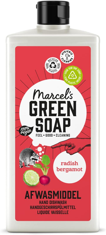 Marcel'S Green Soap - Washing Up Liquid Radish & Bergamot - Dishwashing Liquid - Vegan - Recycled Plastic - 97% Biodegradable - 500 Ml