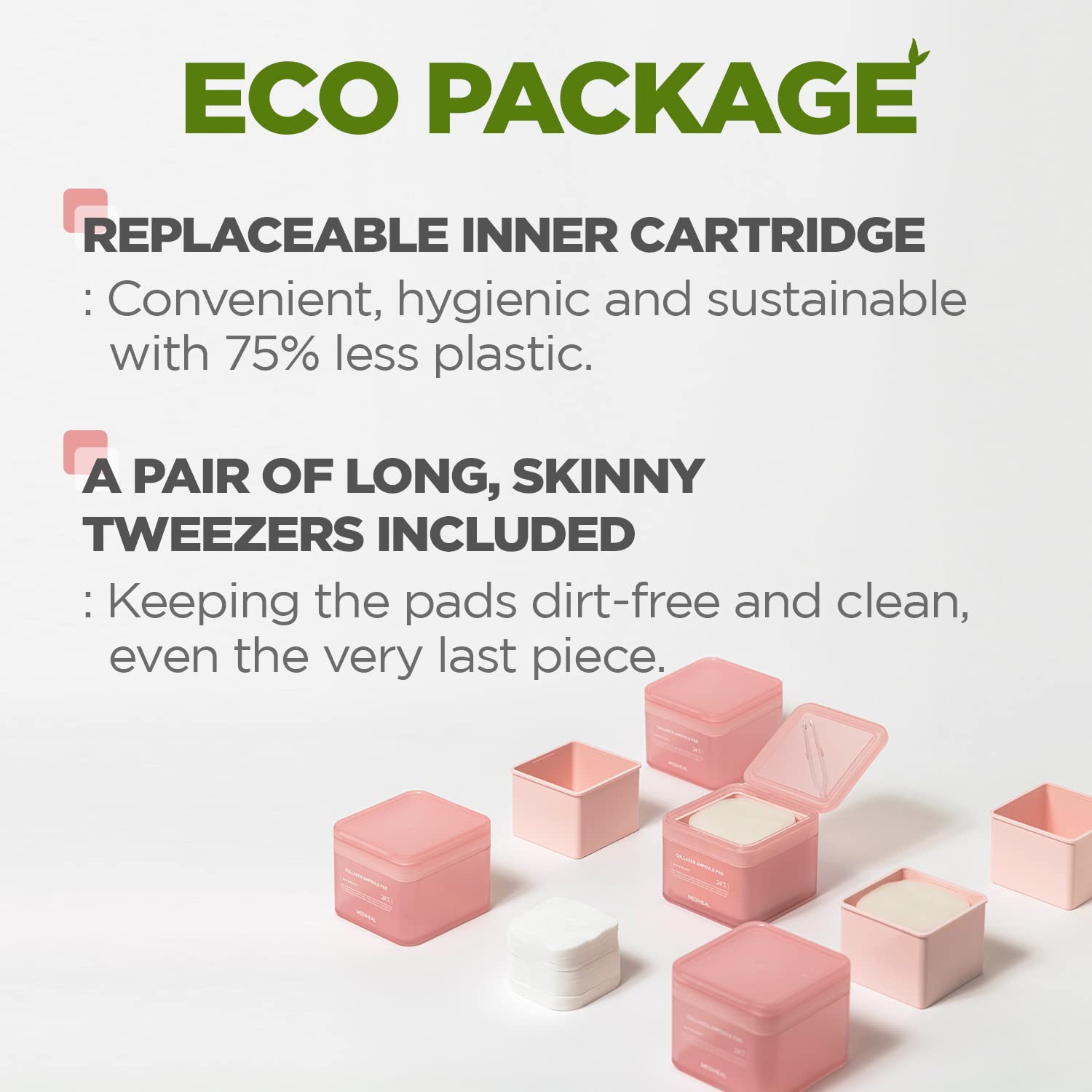 MEDIHEAL Collagen Ampoule Pad β Square Cotton Facial Toner Pads Collagen & Ceramide - Skin Firming & Restore Elasticity - Tighten Wrinkles & Lines - Vegan Eco Silk Pads, 100 Pads : Beauty & Personal Care