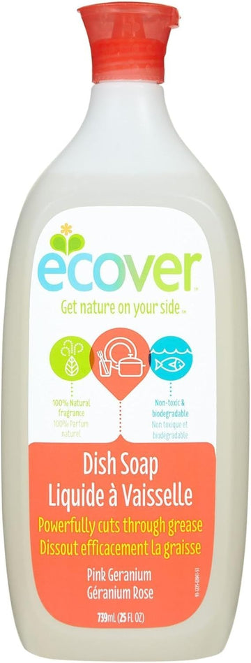 Ecover Liquid Dish Soap, Pink Geranium, 25 Ounce