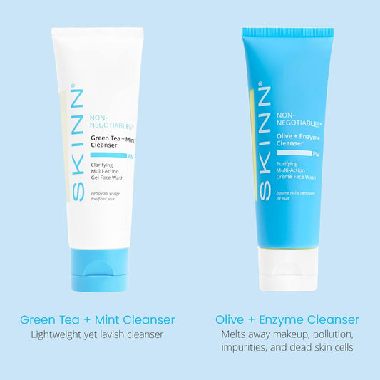 Skinn Morning And Night Facial Cleanser Bundle, 4Oz