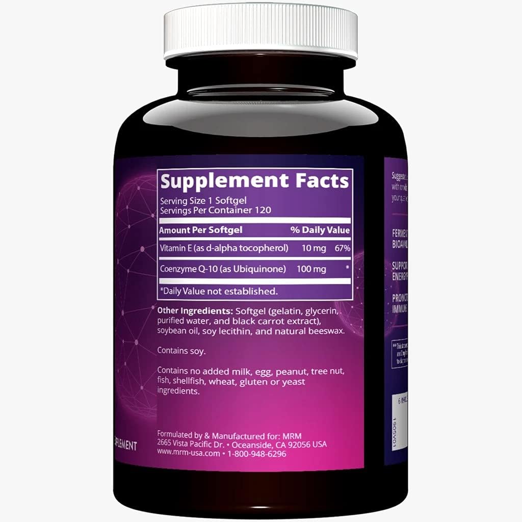 Mrm Nutrition Coq-10 100Mg | Naturally Derived | Heart Health | Antiodidant | Enhanced Bioavailability | Gluten-Free | 120 Servings : Health & Household
