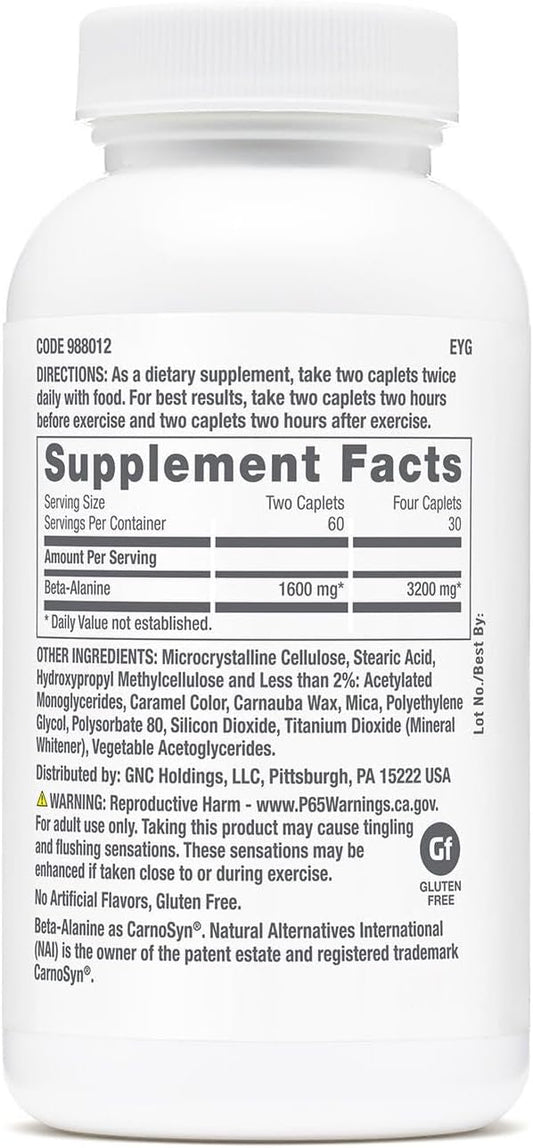 Gnc Pro Performance Beta-Alanine, 120 Tablets, Supports Muscle Function