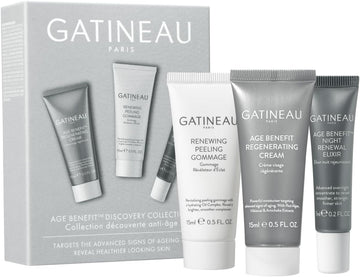 Gatineau - Age Benefit Discovery Collection - Face Cream, Peeling Exfoliator & Night Renewal Elixir, Travel Or Trial Gift Set