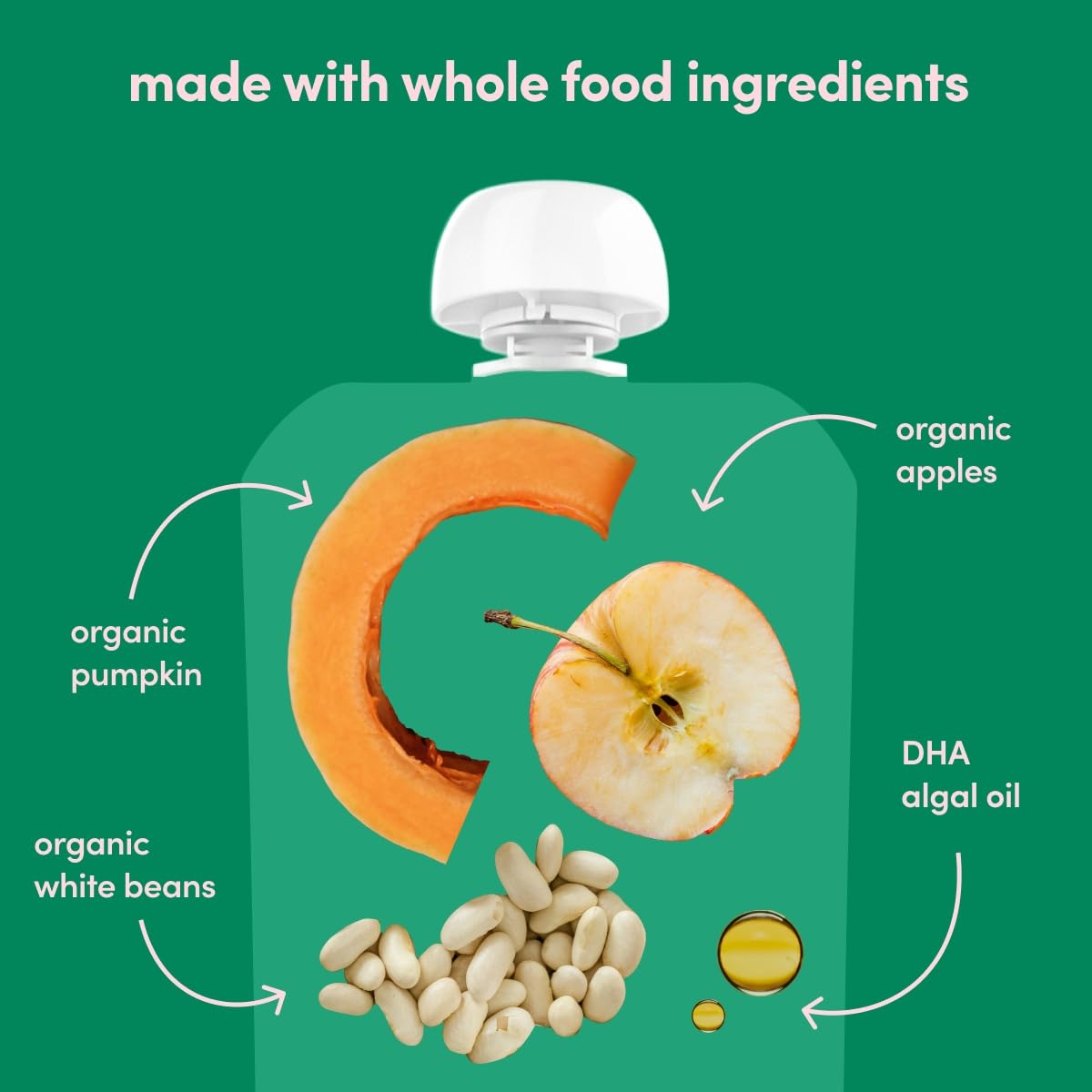 Cerebelly Organic Baby Food Pouches, Kale Sweet Potato Apple With Sunflower Seed Butter, Organic Fruit & Veggie Purees, Great Snack For Toddlers, Usda Certified Organic, Non-Gmo, 4 Ounce (Pack Of 12)