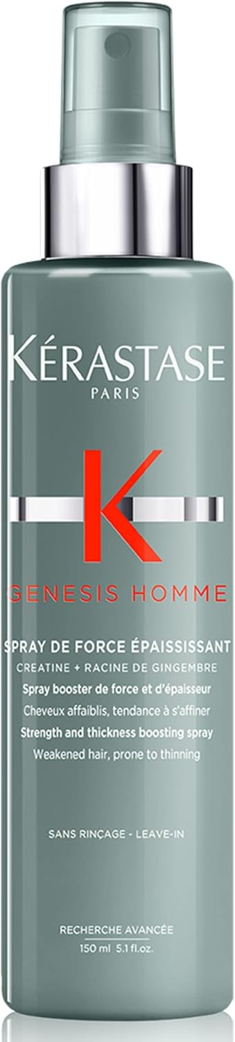 Kérastase Genesis Homme, Strength And Thickness Boosting Hair Spray, For Weakened And Thinning Hair, Spray De Force Épaississant, 150 Ml