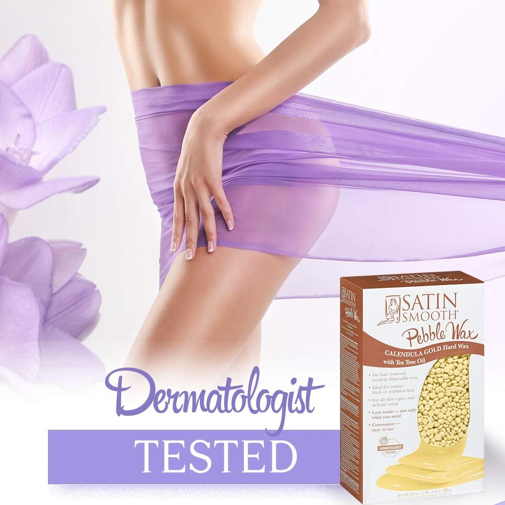 Satin Smooth Hard Wax Beads – Calendula Gold, Pebble Wax For Hair Removal On Coarse Hair, Sensitive Skin & Brazilian Waxing, 35 Oz : Beauty & Personal Care