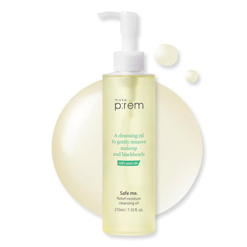 Makeprem Safe Me. Relief Moisture Cleansing Oil 7.1 Fl Oz Naturally-Derived Ingredients Pha Formula Makeup Remover Pore Cleansing Blackhead Removal Hypoallergenic And Clinically Tested Oil Cleanser
