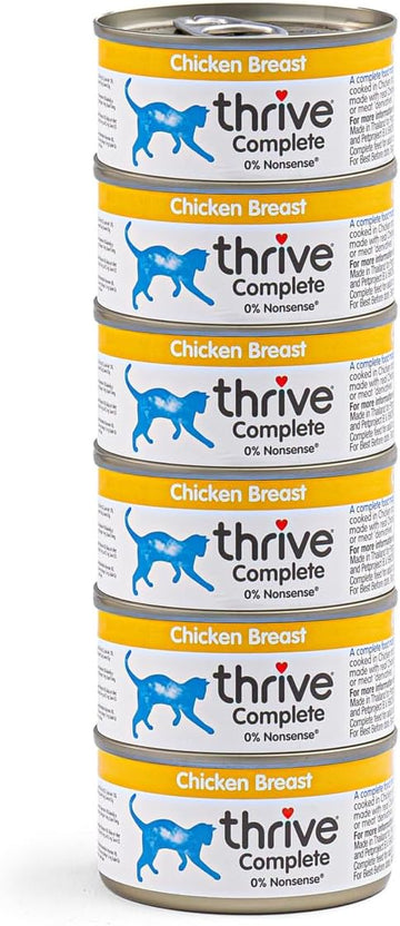 Thrive Wet Cat Food Chicken & Liver With Vegetables Complete Food For Adult & Senior Cats Nutritious Gourmet Quality Cat Food Tins 75G 6Pk