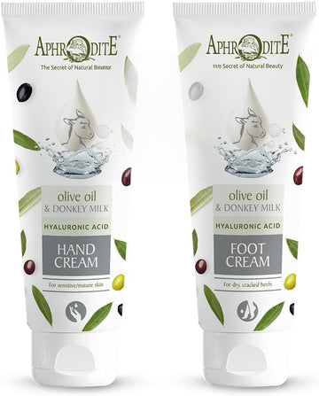 Aphrodite Body Care Youth Elixir Bundle. 2 Piece Moisturizing Set For Hands And Feet. Includes The Youth Elixir Hand Cream (100 Ml) And The Youth Elixir Foot Cream For Dry/Cracked Heels (100 Ml)