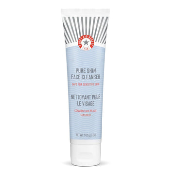 First Aid Beauty Pure Skin Face Cleanser, Sensitive Skin Cream Cleanser With Antioxidant Booster, 5 Oz