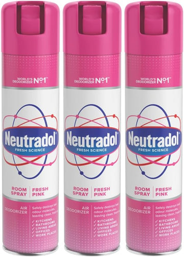Neutradol Room Spray, Fast Acting Aerosol, Air Freshener For Home & Office, Odour Eliminator, Multipack Of 3 X 300Ml (Original)