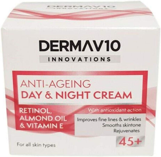 Dermav10 Innovation Anti-Ageing Day And Night Cream With Retinol For 45+, 50Ml