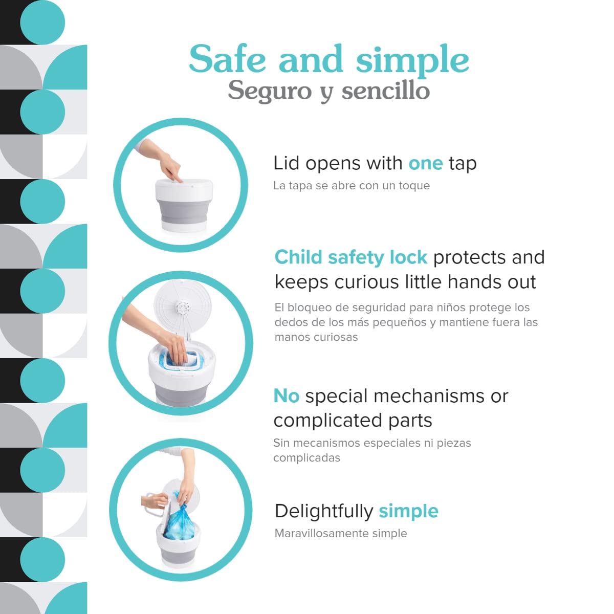 PurePail Go Portable Diaper Pail — Black — Superior Odor Control with No Added Fragrance — Collapses for On-The-Go — Compact & Space-Saving : Video Games