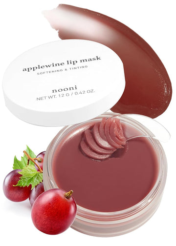 Nooni Korean Lip Butter Overnight Melting Balm - Applewine Lip Sleeping Mask | Lip Balm With Shea Butter And Vitamins | Nourishing, Soothing, Moisturizing, Softening, Korean Skincare, Vegan 0.42 Oz