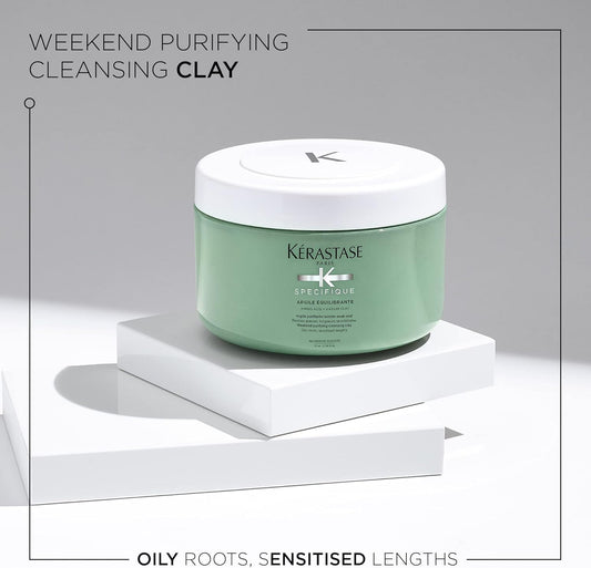 Kérastase Specifique, Weekend Purifying Cleansing Clay Shampoo, For Oily Roots & Sensitised Lengths, With Amino Acid & Kaolin Clay, Argile Équilibrante, 250Ml