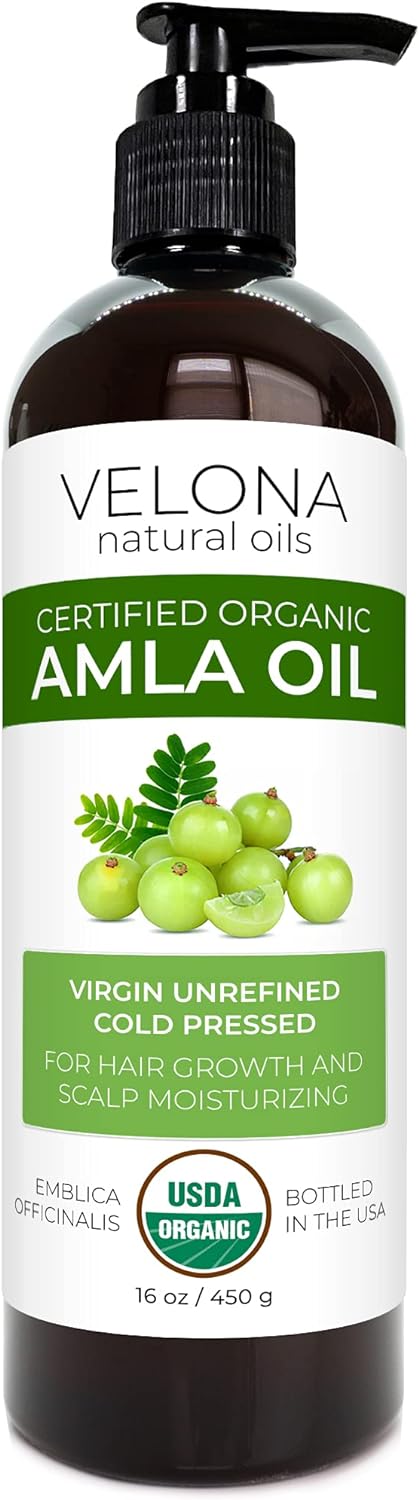 velona Amla Oil USDA Certified Organic - 16 oz | 100% Pure and Natural Carrier Oil | Extra Virgin, Unrefined, Cold Pressed : Grocery & Gourmet Food